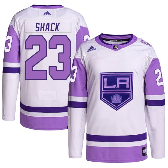 Eddie Shack Los Angeles Kings Youth Authentic Hockey Fights Cancer Primegreen Adidas Jersey - White/Purple