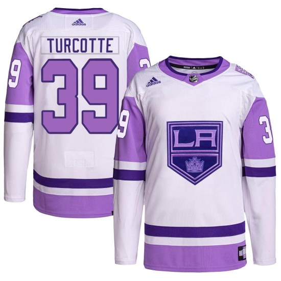 Alex Turcotte Los Angeles Kings Youth Authentic Hockey Fights Cancer Primegreen Adidas Jersey - White/Purple