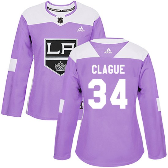 Kale Clague Los Angeles Kings Women's Authentic Fights Cancer Practice Adidas Jersey - Purple
