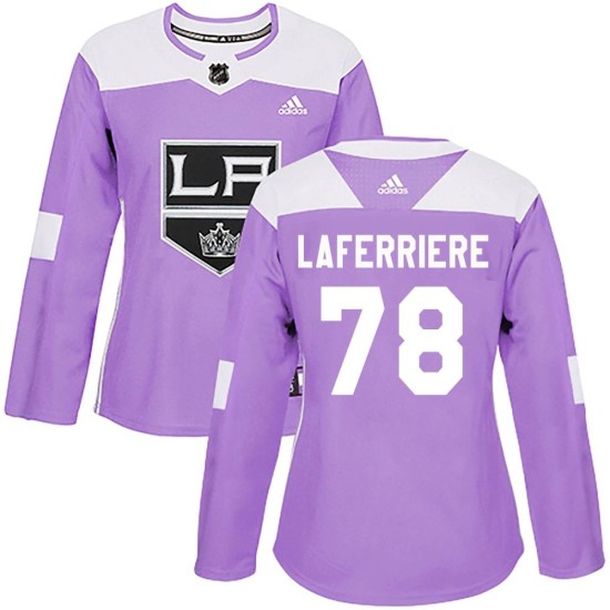 Alex Laferriere Los Angeles Kings Women's Authentic Fights Cancer Practice Adidas Jersey - Purple