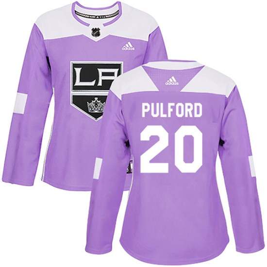 Bob Pulford Los Angeles Kings Women's Authentic Fights Cancer Practice Adidas Jersey - Purple