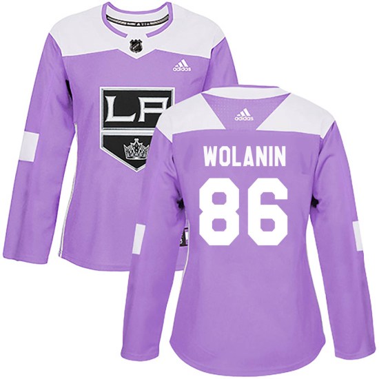 Christian Wolanin Los Angeles Kings Women's Authentic Fights Cancer Practice Adidas Jersey - Purple
