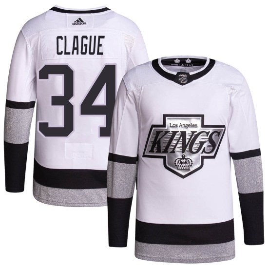 Kale Clague Los Angeles Kings Authentic 2021/22 Alternate Primegreen Pro Player Adidas Jersey - White
