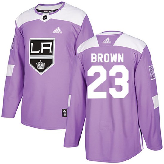 Dustin Brown Los Angeles Kings Youth Authentic Fights Cancer Practice Adidas Jersey - Purple