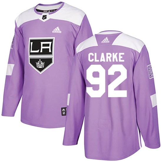 Brandt Clarke Los Angeles Kings Youth Authentic Fights Cancer Practice Adidas Jersey - Purple