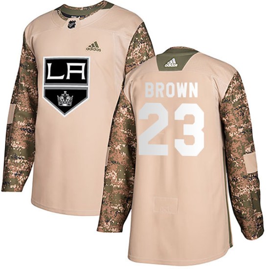 Dustin Brown Los Angeles Kings Youth Authentic Camo Veterans Day Practice Adidas Jersey - Brown