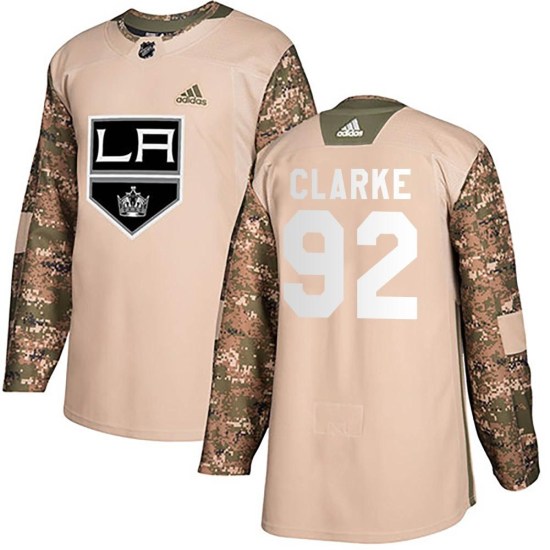 Brandt Clarke Los Angeles Kings Youth Authentic Veterans Day Practice Adidas Jersey - Camo