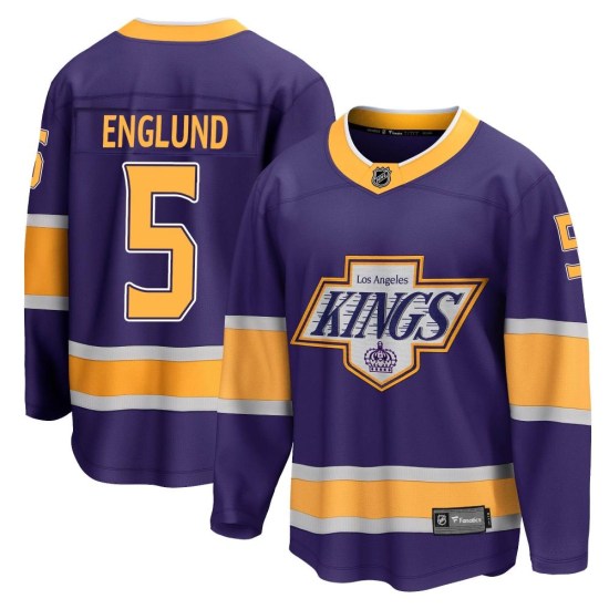Andreas Englund Los Angeles Kings Youth Breakaway 2020/21 Special Edition Fanatics Branded Jersey - Purple