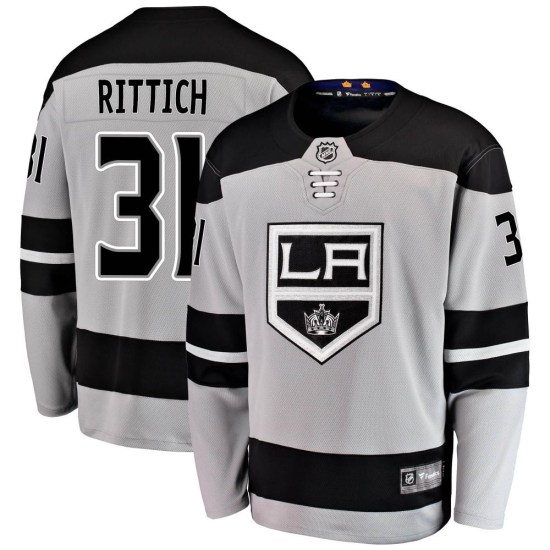 David Rittich Los Angeles Kings Breakaway Alternate Fanatics Branded Jersey - Gray