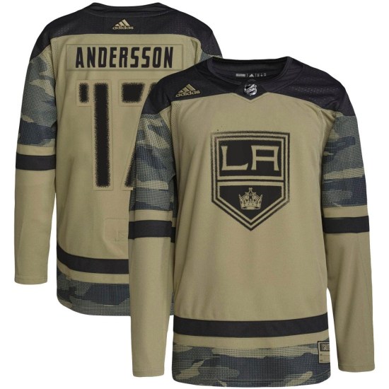 Lias Andersson Los Angeles Kings Authentic Military Appreciation Practice Adidas Jersey - Camo