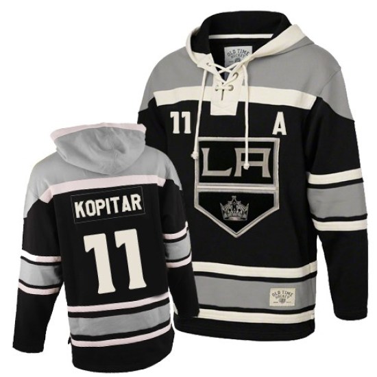 Anze Kopitar Los Angeles Kings Youth Authentic Old Time Hockey Sawyer Hooded Sweatshirt - Black