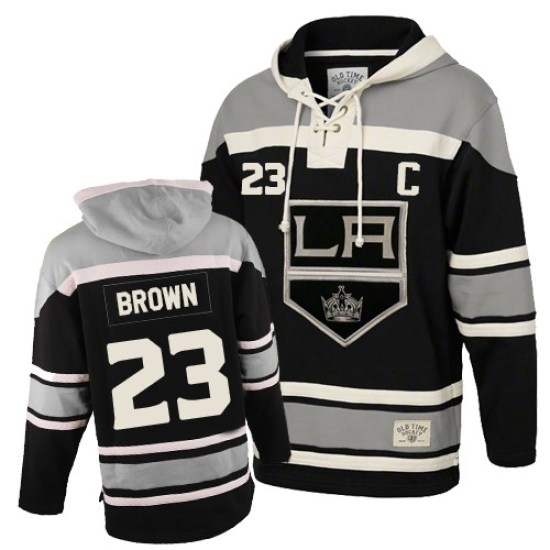 Dustin Brown Los Angeles Kings Youth Authentic Old Time Hockey Sawyer Hooded Sweatshirt - Black